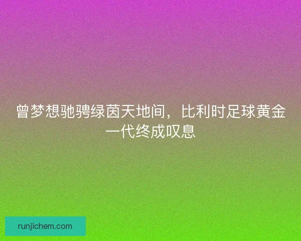 曾梦想驰骋绿茵天地间，比利时足球黄金一代终成叹息